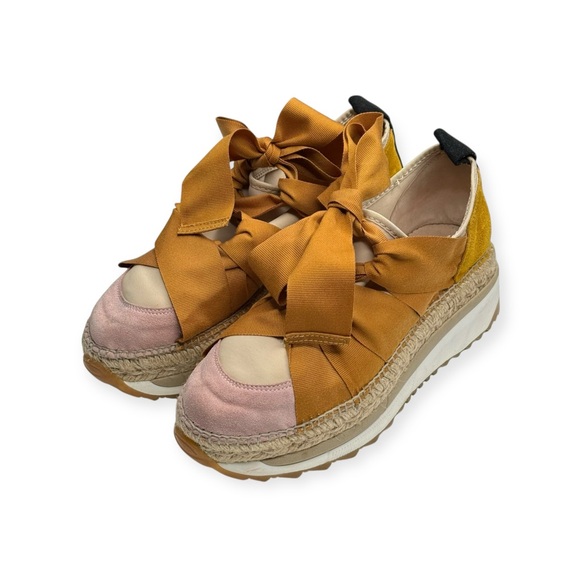 Free People ❤︎︎ Chapmin Ribbon Tie Espadrille Sneakers ❤︎︎ Tan Pink ❤︎︎ 39 8 8.5 - Picture 8 of 16